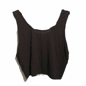 Halter Peekaboo back with tie crop black Large